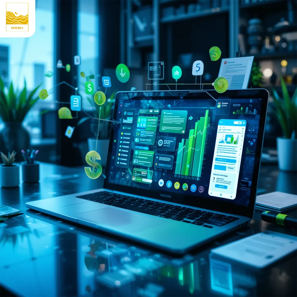 Digital workspace with creative content tools for business growth